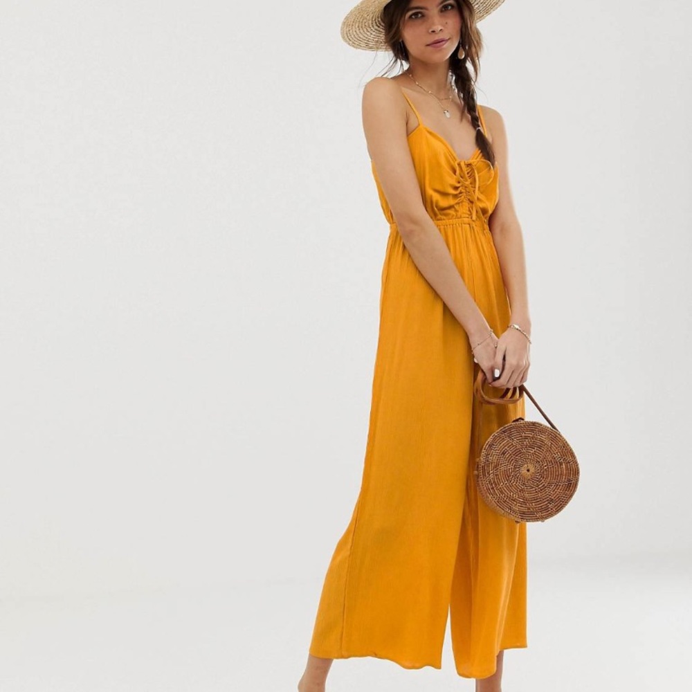 ASOS DESIGN cami jumpsuit with gathered bodice detail
